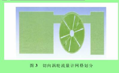 圖３　切向渦輪流量計網格劃分