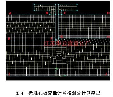 圖 4   標準孔板流量計網格劃分計算模型 