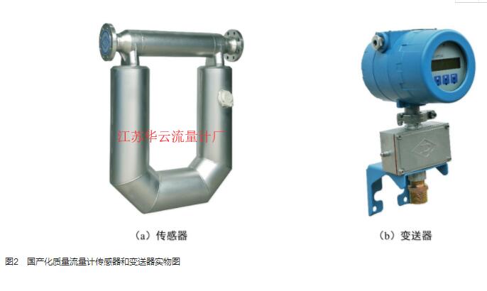圖2　國產化質量流量計傳感器和變送器實物圖