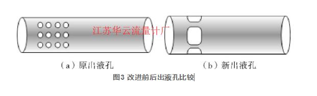 圖3 改進前后出液孔比較