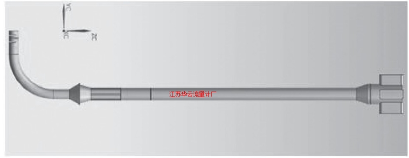 圖2 旁路管流量計水體模型Fig.2 Water model of bypass tube flowmeter