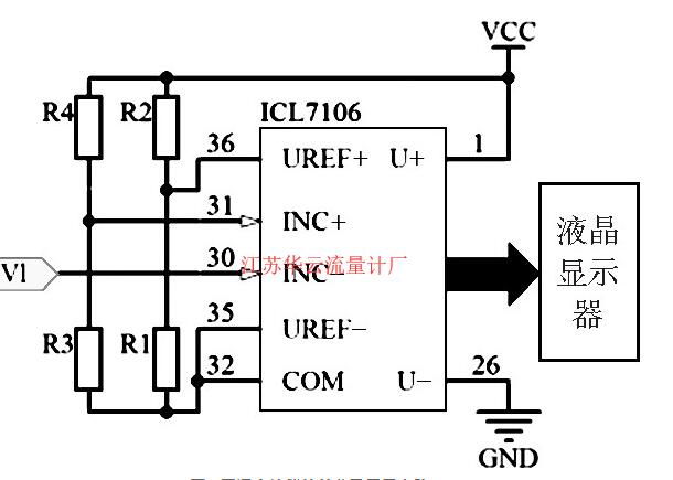 圖8 無溫度補償的差分及顯示電路